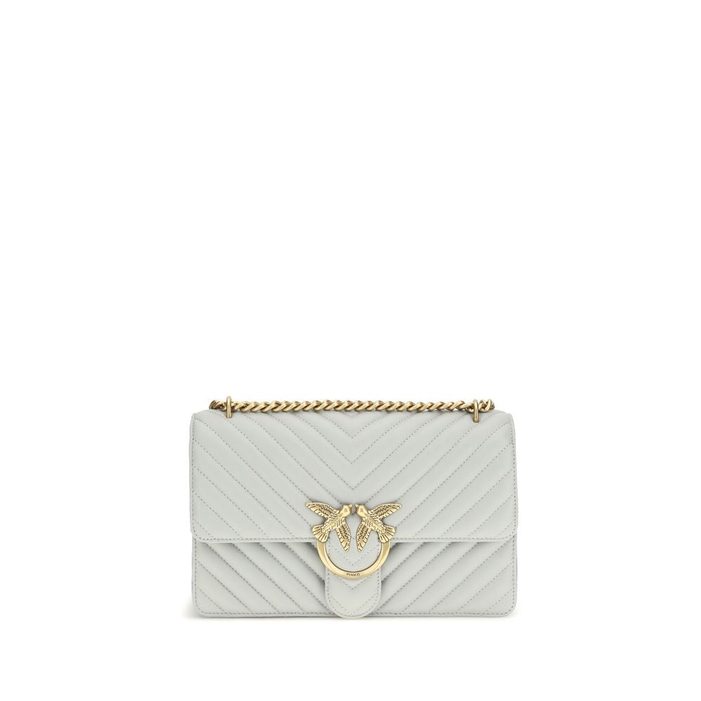 PINKO Gray Calf Leather Bos Taurus Shoulder Bag | Regal Royce