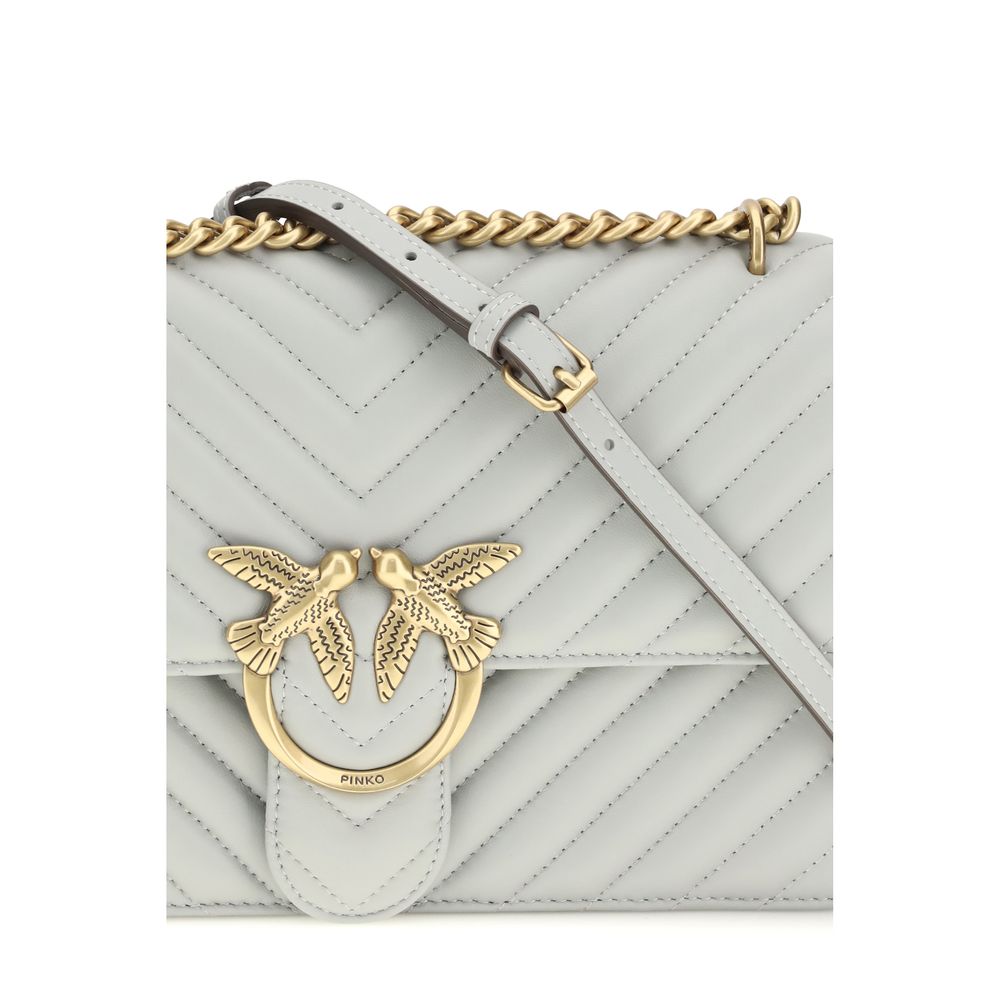 PINKO Gray Calf Leather Bos Taurus Shoulder Bag | Regal Royce