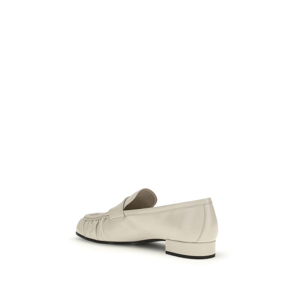 Prada Cream Calf Leather Bos Taurus Slip-On Loafers | Regal Royce