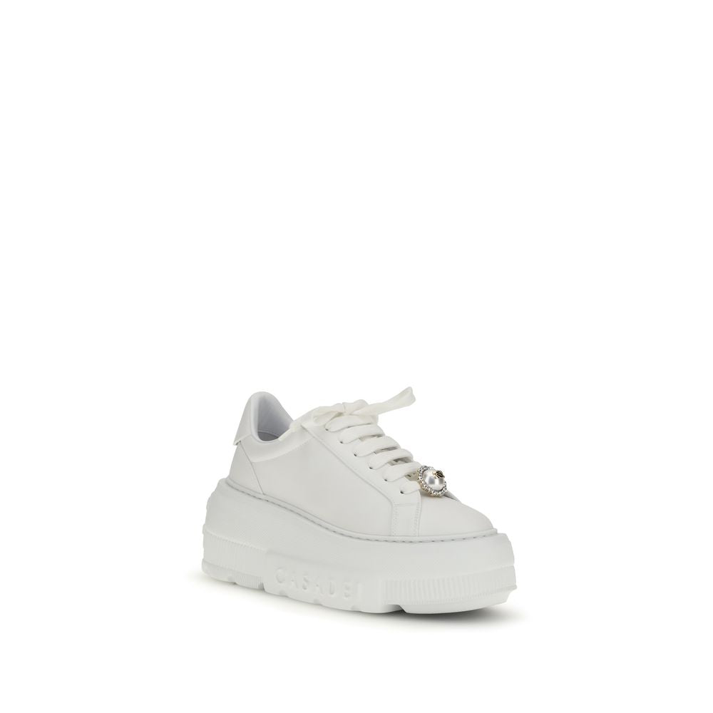 Casadei White Rubber Platform Sneakers | Regal Royce