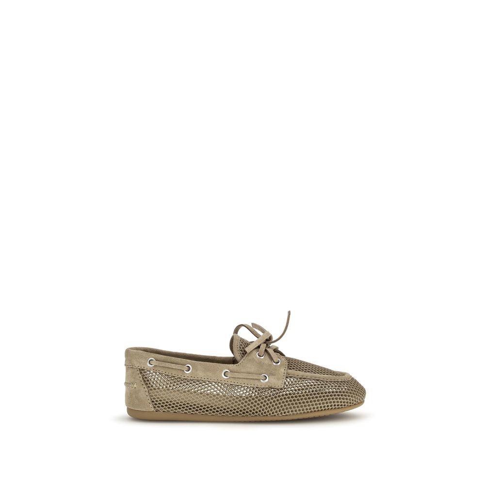 Miu Miu Beige Calf Leather Bos Taurus Slip-On Loafers | Regal Royce