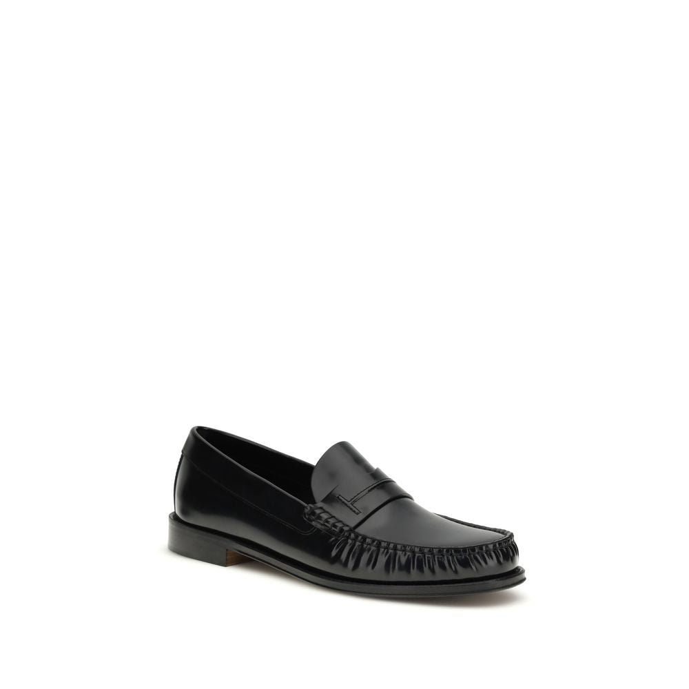 Tom Ford Black Calf Leather Bos Taurus Slip-On Loafers | Regal Royce