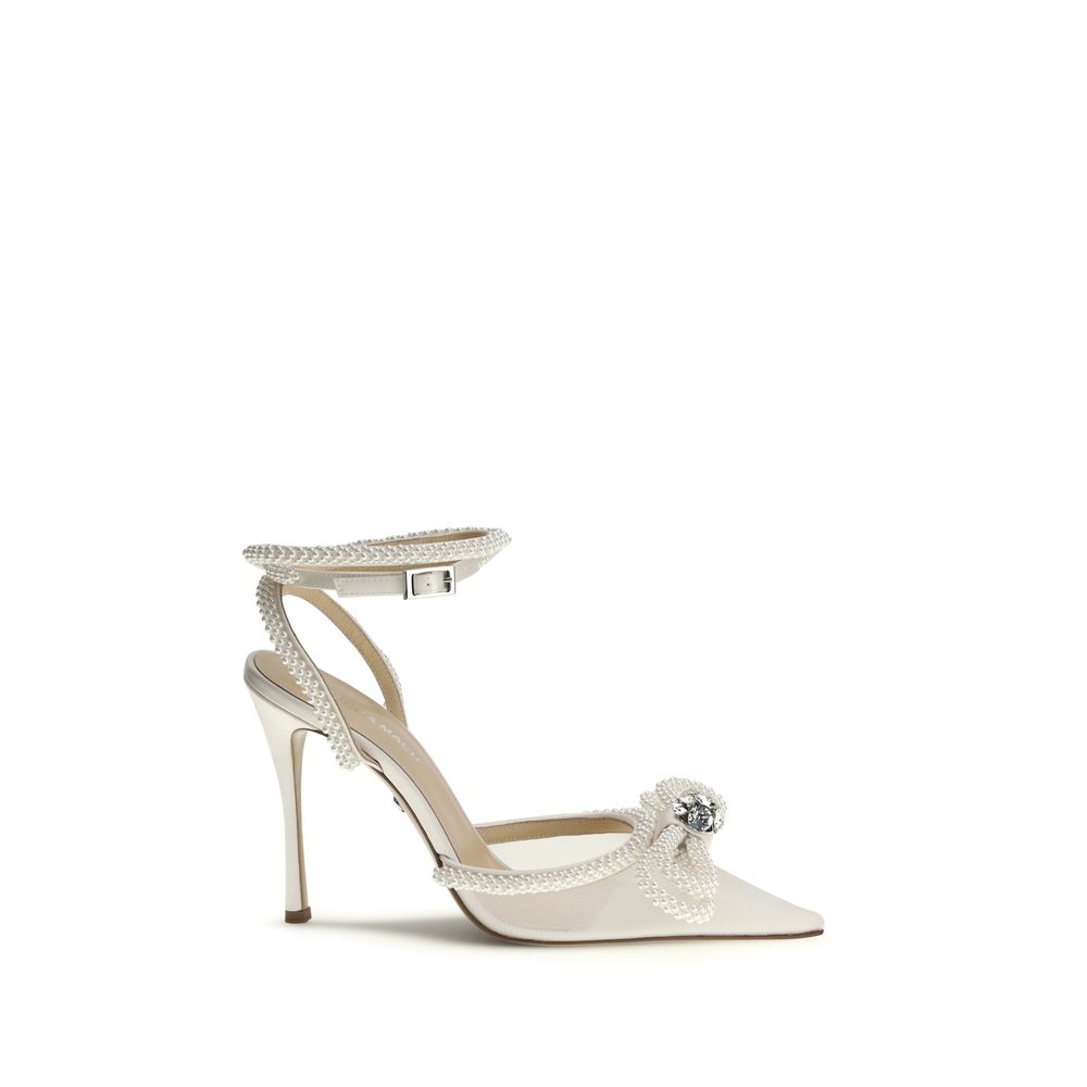 MACH & MACH White Silk High Heel Pumps | Regal Royce