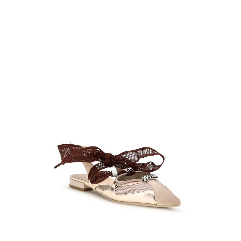 PINKO Multicolor Calf Leather Bos Taurus Ballet Flats | Regal Royce