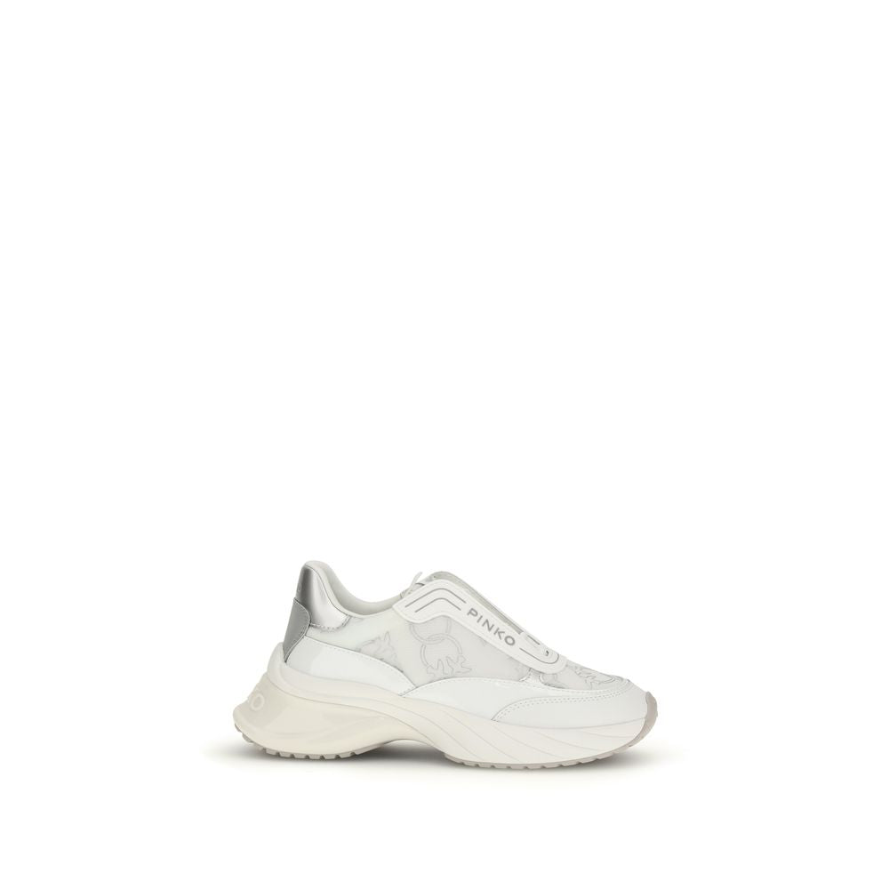 PINKO White Calf Leather Bos Taurus Chunky Sneakers | Regal Royce
