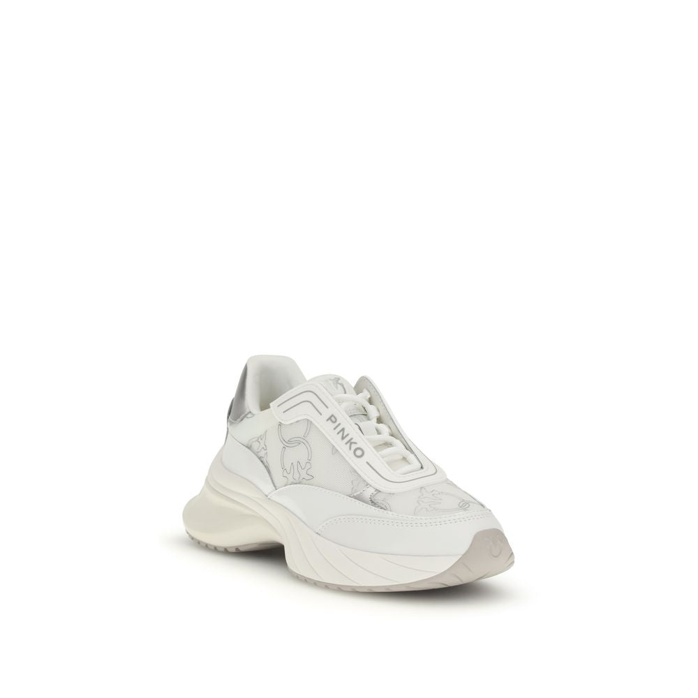 PINKO White Calf Leather Bos Taurus Chunky Sneakers | Regal Royce