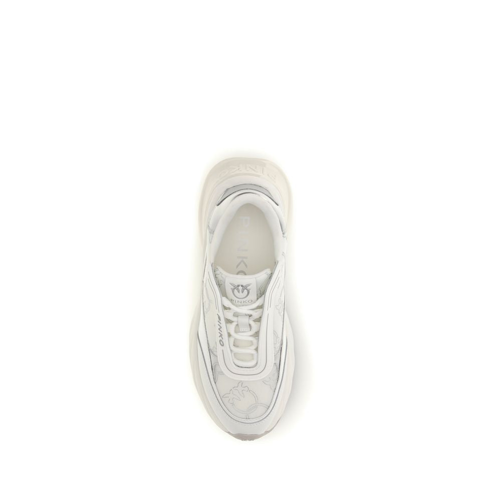 PINKO White Calf Leather Bos Taurus Chunky Sneakers | Regal Royce