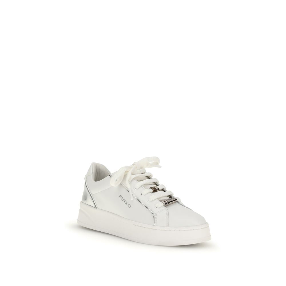 PINKO White Calf Leather Bos Taurus Low Top Sneakers | Regal Royce