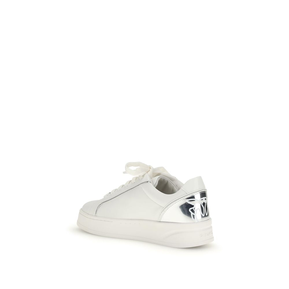 PINKO White Calf Leather Bos Taurus Low Top Sneakers | Regal Royce