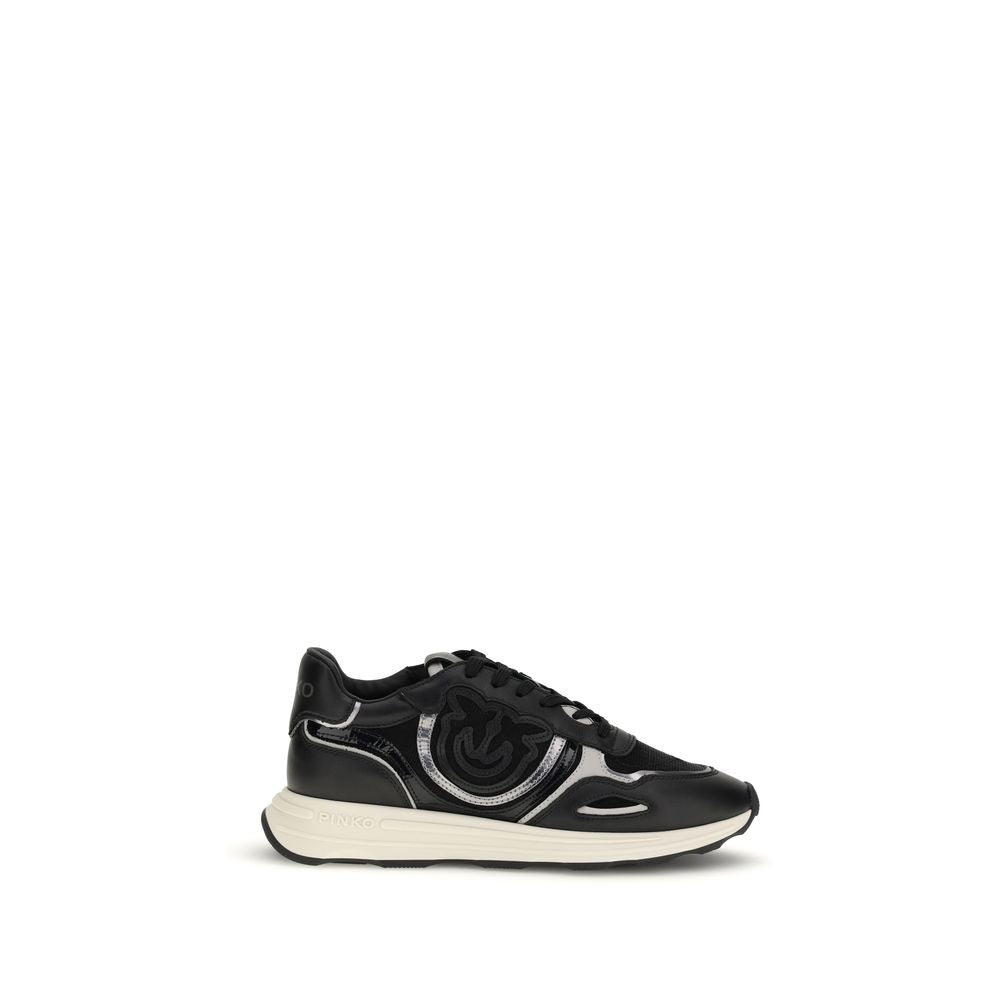 PINKO Black Calf Leather Bos Taurus Athletic Sneakers | Regal Royce