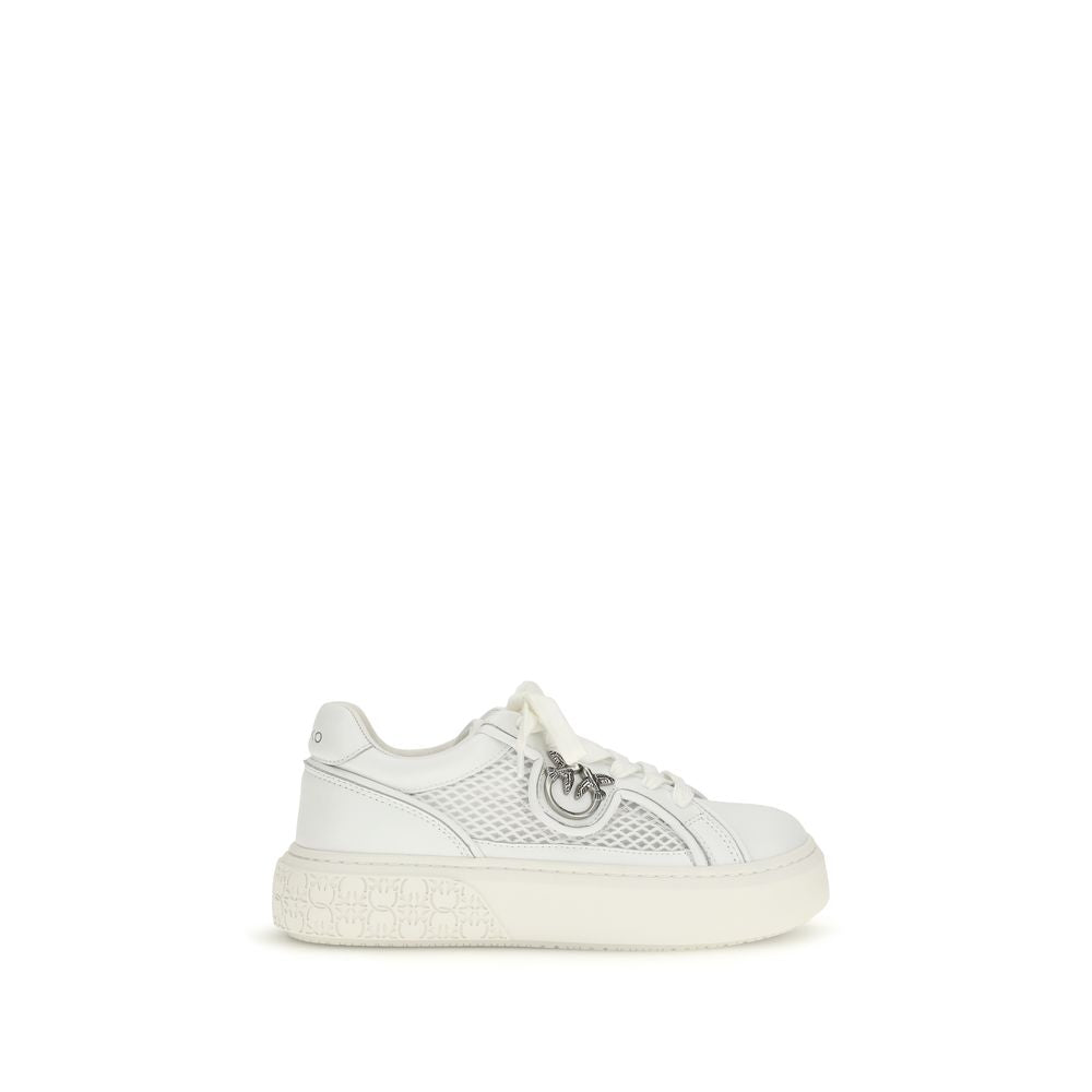 PINKO White Calf Leather Bos Taurus Platform Sneakers | Regal Royce
