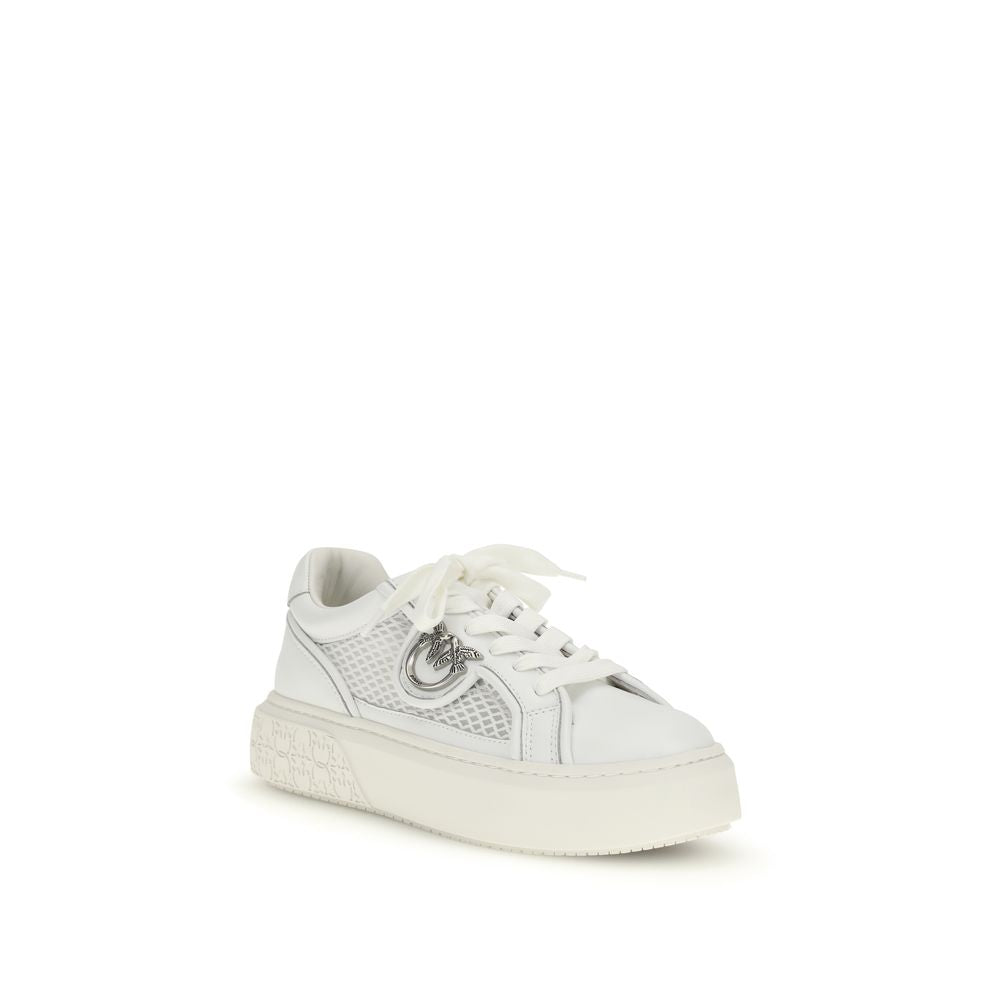 PINKO White Calf Leather Bos Taurus Platform Sneakers | Regal Royce