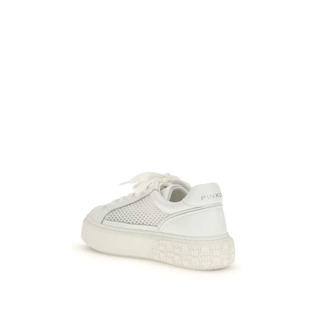 PINKO White Calf Leather Bos Taurus Platform Sneakers | Regal Royce