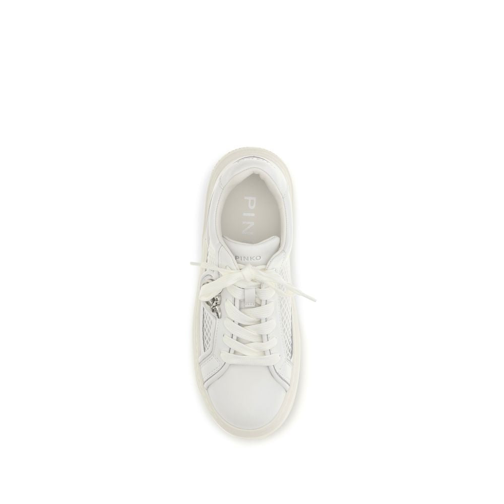 PINKO White Calf Leather Bos Taurus Platform Sneakers | Regal Royce
