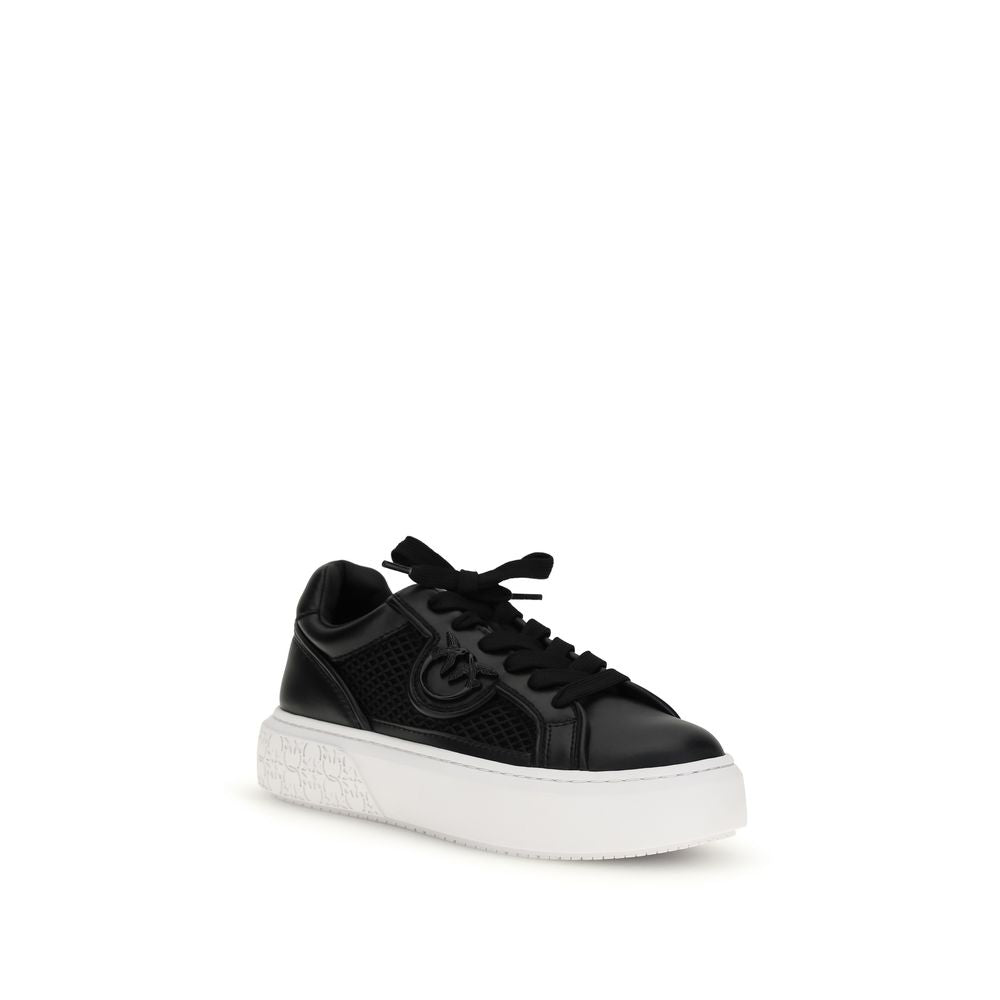 PINKO Black Calf Leather Bos Taurus Platform Sneakers | Regal Royce