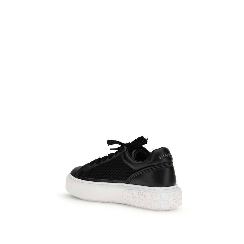 PINKO Black Calf Leather Bos Taurus Platform Sneakers | Regal Royce