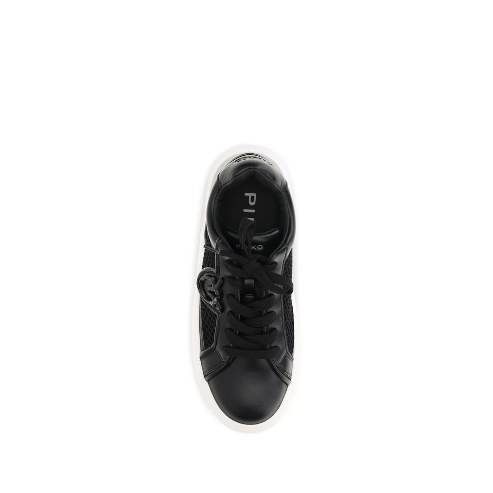 PINKO Black Calf Leather Bos Taurus Platform Sneakers | Regal Royce