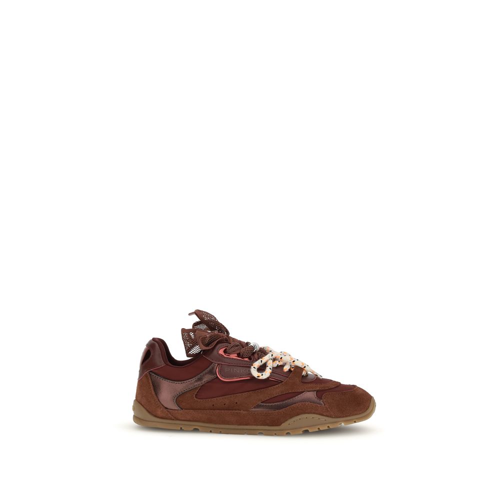 PINKO Bordeaux Calf Leather Bos Taurus Chunky Sneakers | Regal Royce