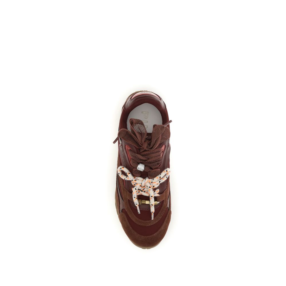 PINKO Bordeaux Calf Leather Bos Taurus Chunky Sneakers | Regal Royce