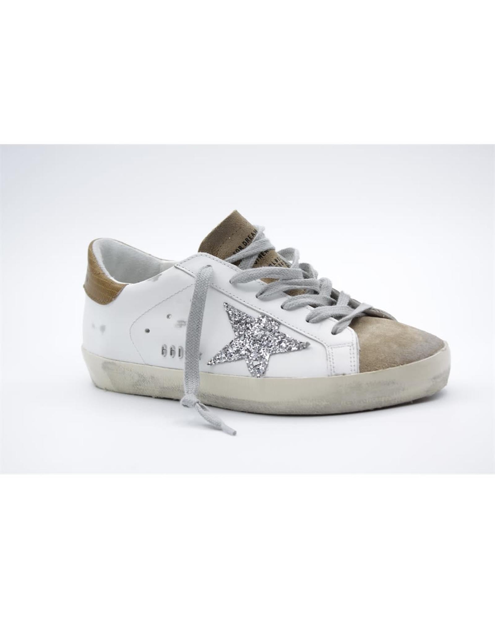 Golden Goose Brown Leather And Textile Low Top Sneakers | Regal Royce