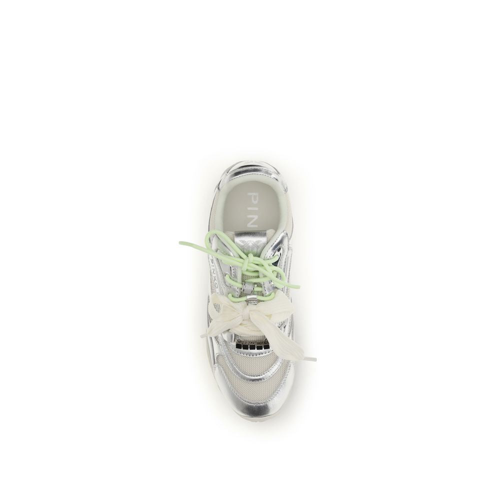 PINKO Silver Polyamide Athletic Sneakers | Regal Royce