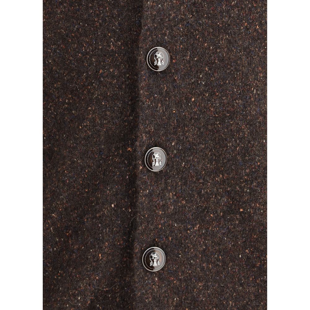 Brunello Cucinelli Brown Alpaca Vicugna Pacos Cardigan | Regal Royce