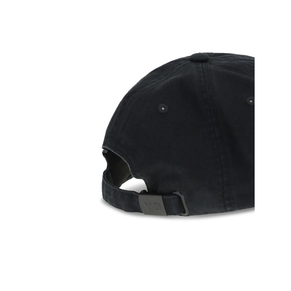 Y-3 Black Cotton Cap (Baseball Hat) | Regal Royce