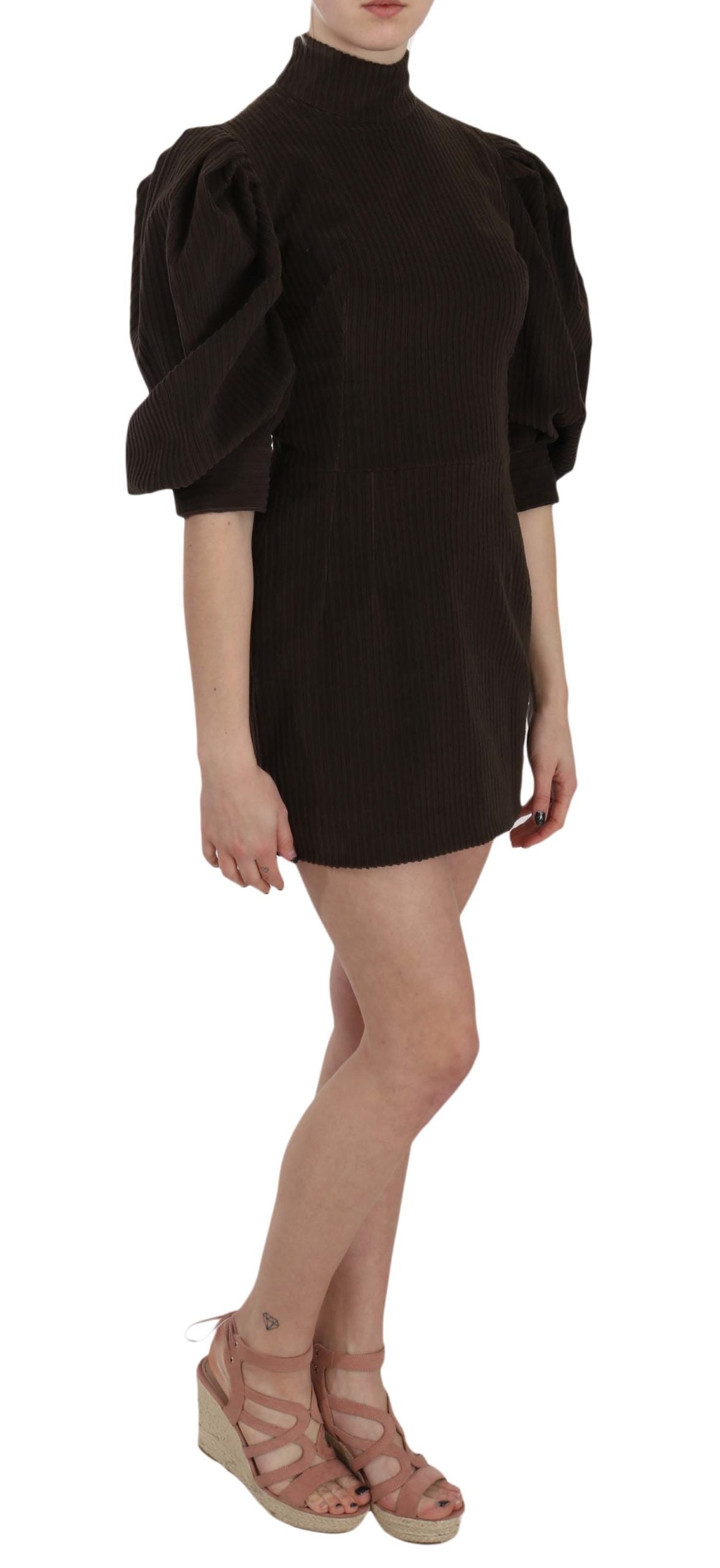 Dolce & Gabbana Brown Corduroy Bodycon Cotton Mini Dress | Regal Royce