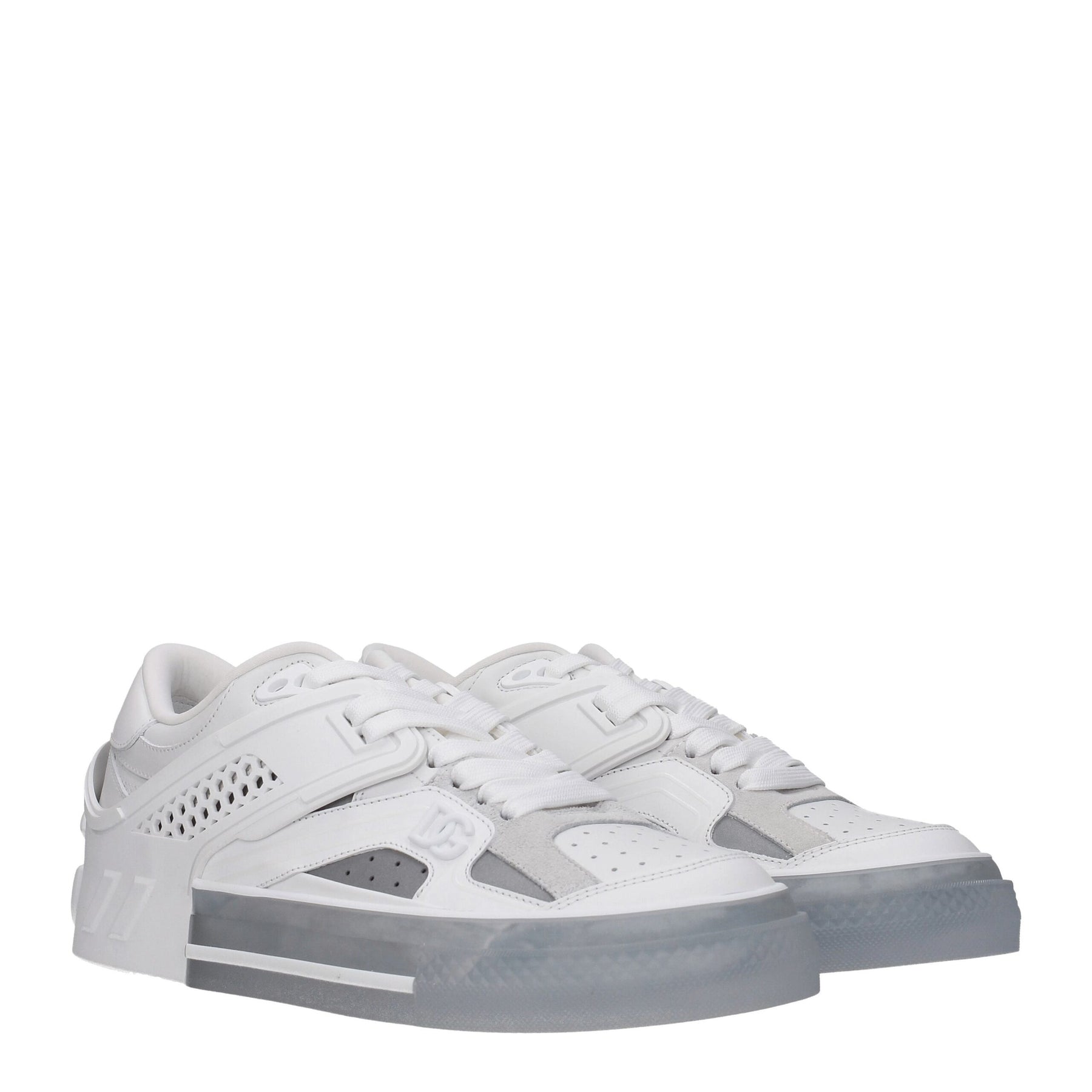 Dolce & Gabbana White Leather Low Top Sneakers | Regal Royce