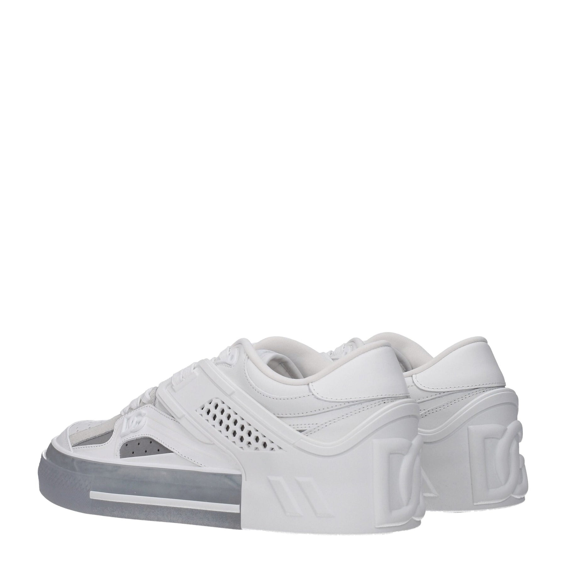 Dolce & Gabbana White Leather Low Top Sneakers | Regal Royce