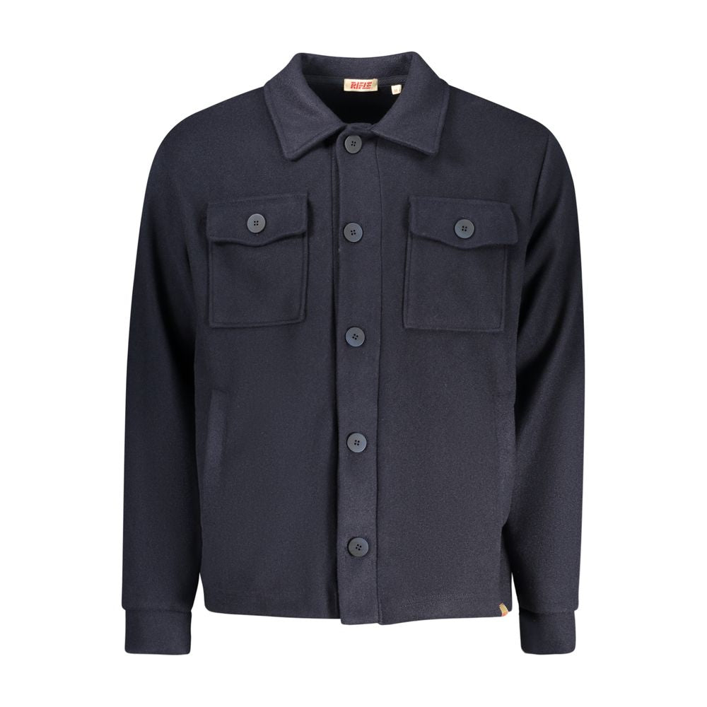 Rifle Blue Cotton Men's Shirt | Regal Royce