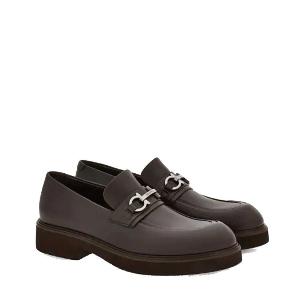 Salvatore Ferragamo Brown Calfskin Slip-On Loafers | Regal Royce