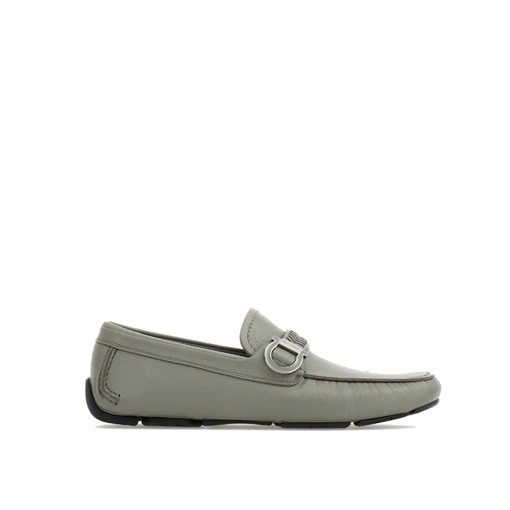 Salvatore Ferragamo Gray Calfskin Slip-On Loafers | Regal Royce
