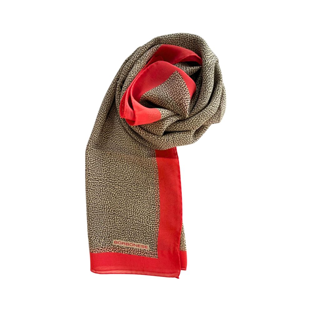 Borbonese Red Silk Women Scarf | Regal Royce