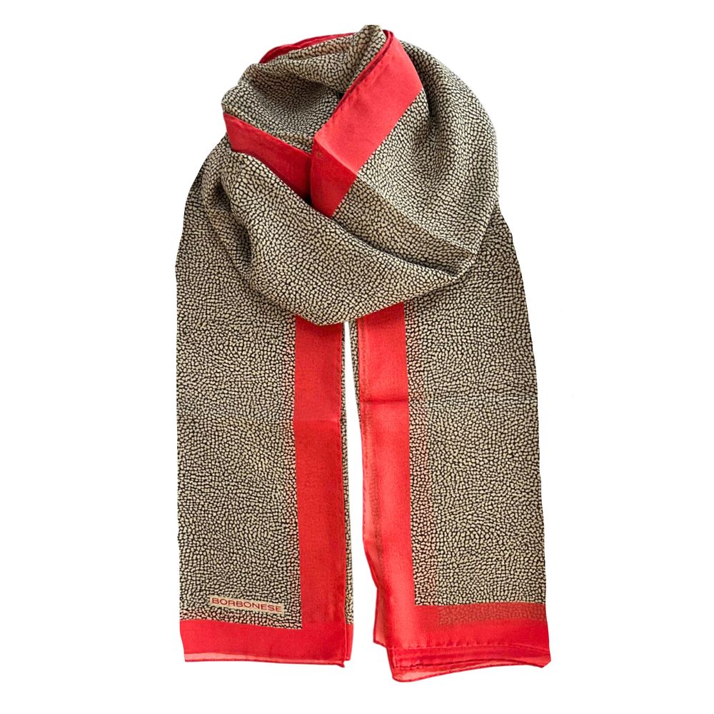 Borbonese Red Silk Women Scarf | Regal Royce