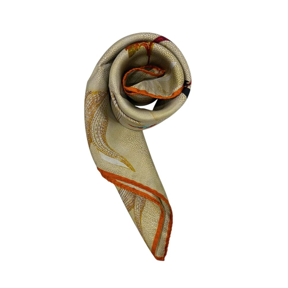 Borbonese Beige Silk Women Scarf | Regal Royce
