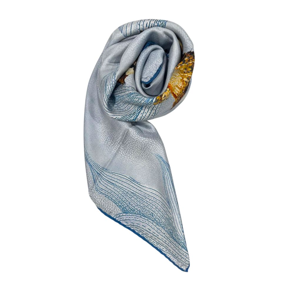 Borbonese Light-Blue Silk Women Scarf | Regal Royce