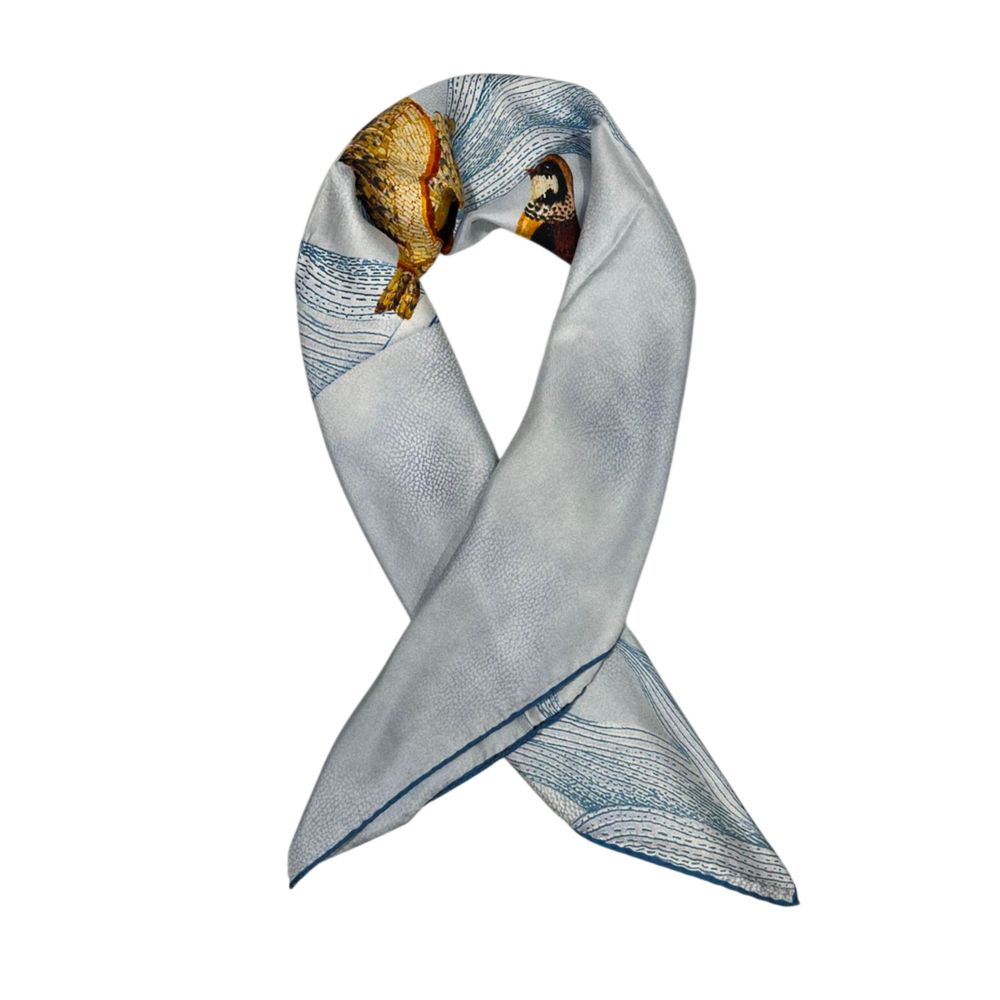 Borbonese Light-Blue Silk Women Scarf | Regal Royce