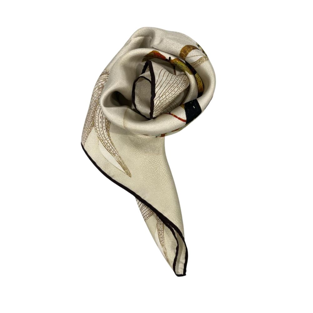 Borbonese Beige Silk Scarf | Regal Royce