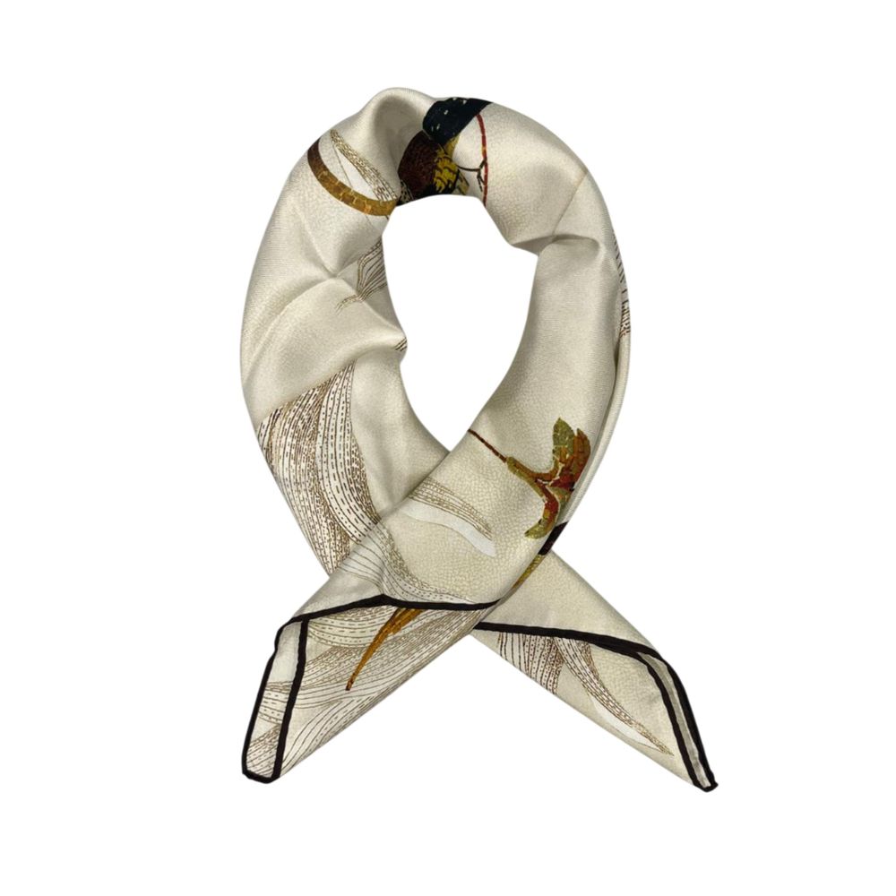 Borbonese Beige Silk Scarf | Regal Royce