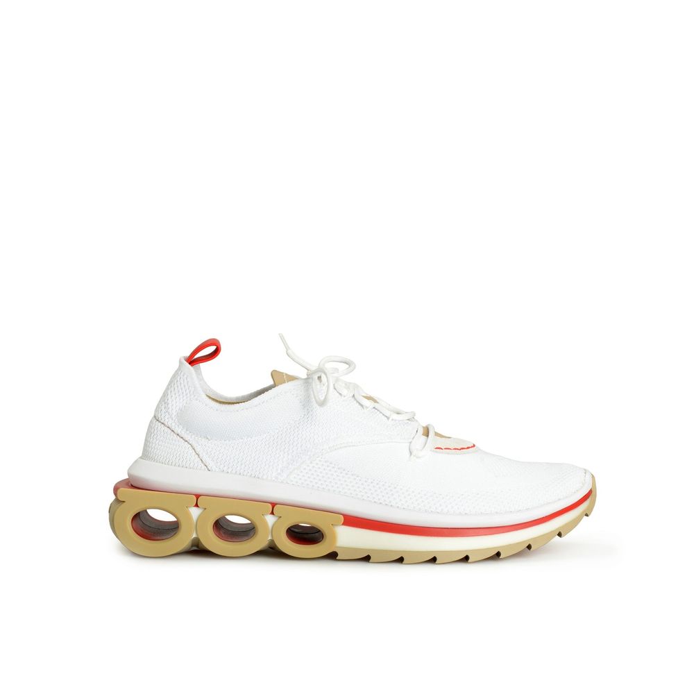 Salvatore Ferragamo White Fabric Athletic Sneakers | Regal Royce