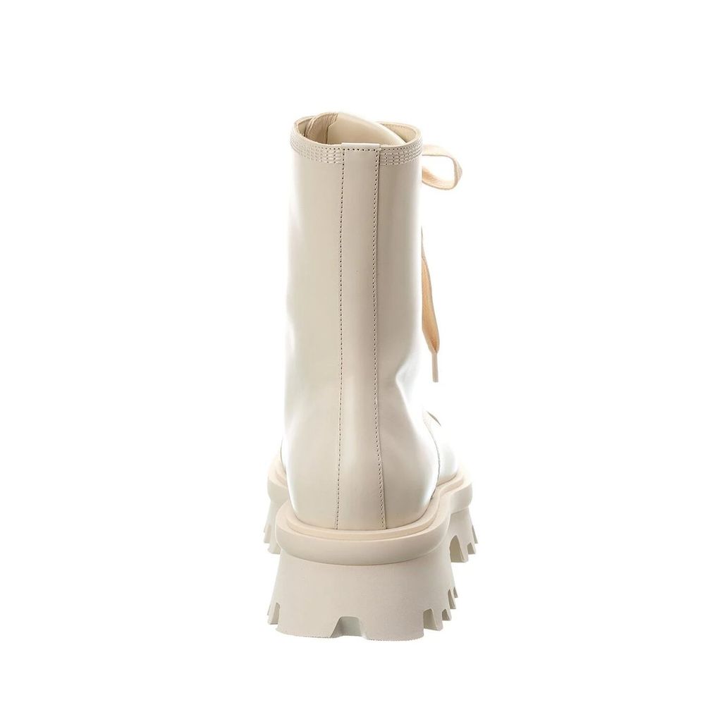 Salvatore Ferragamo White Calfskin Lace-Up Boots | Regal Royce