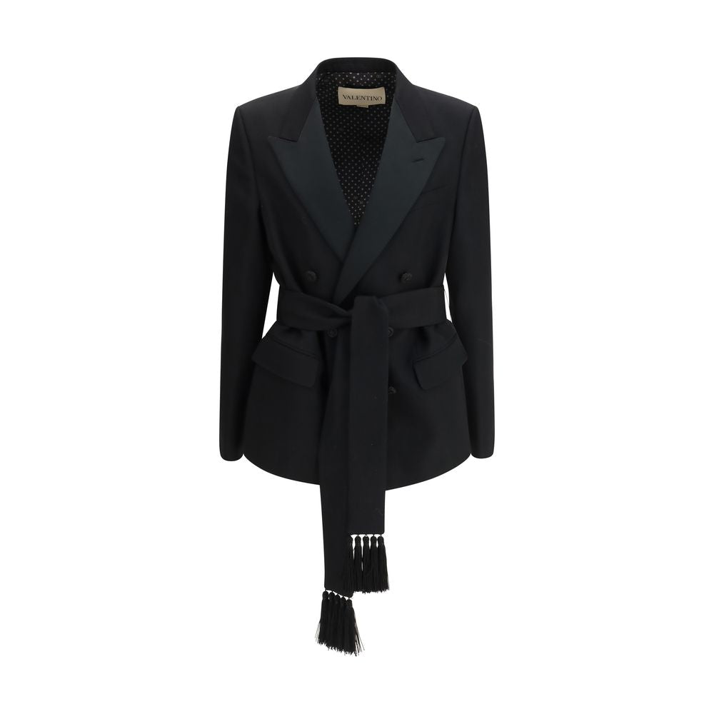 Valentino Black Fleece Wool Blazer | Regal Royce