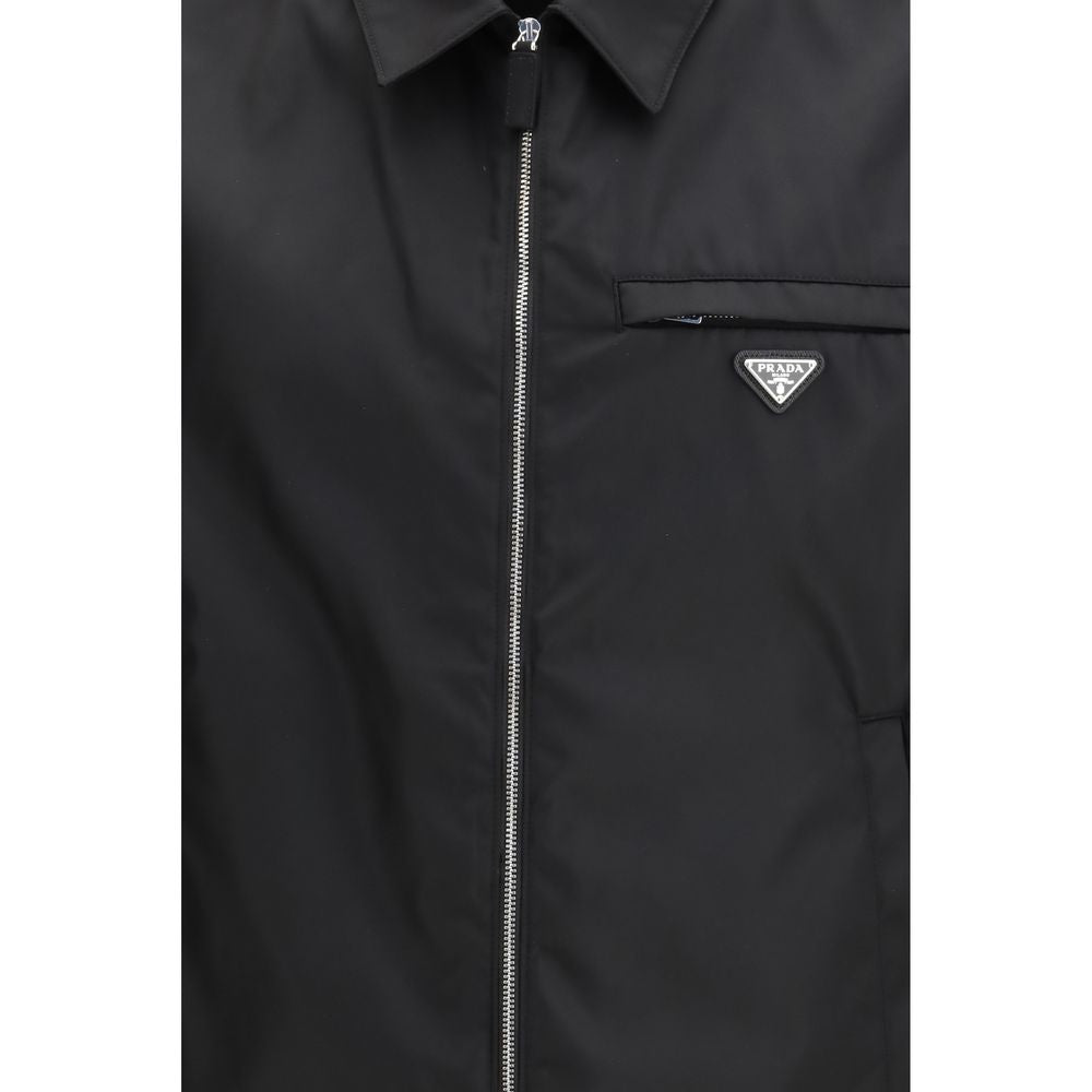 Prada Black Recycled Polyamide Full-Length Jacket | Regal Royce