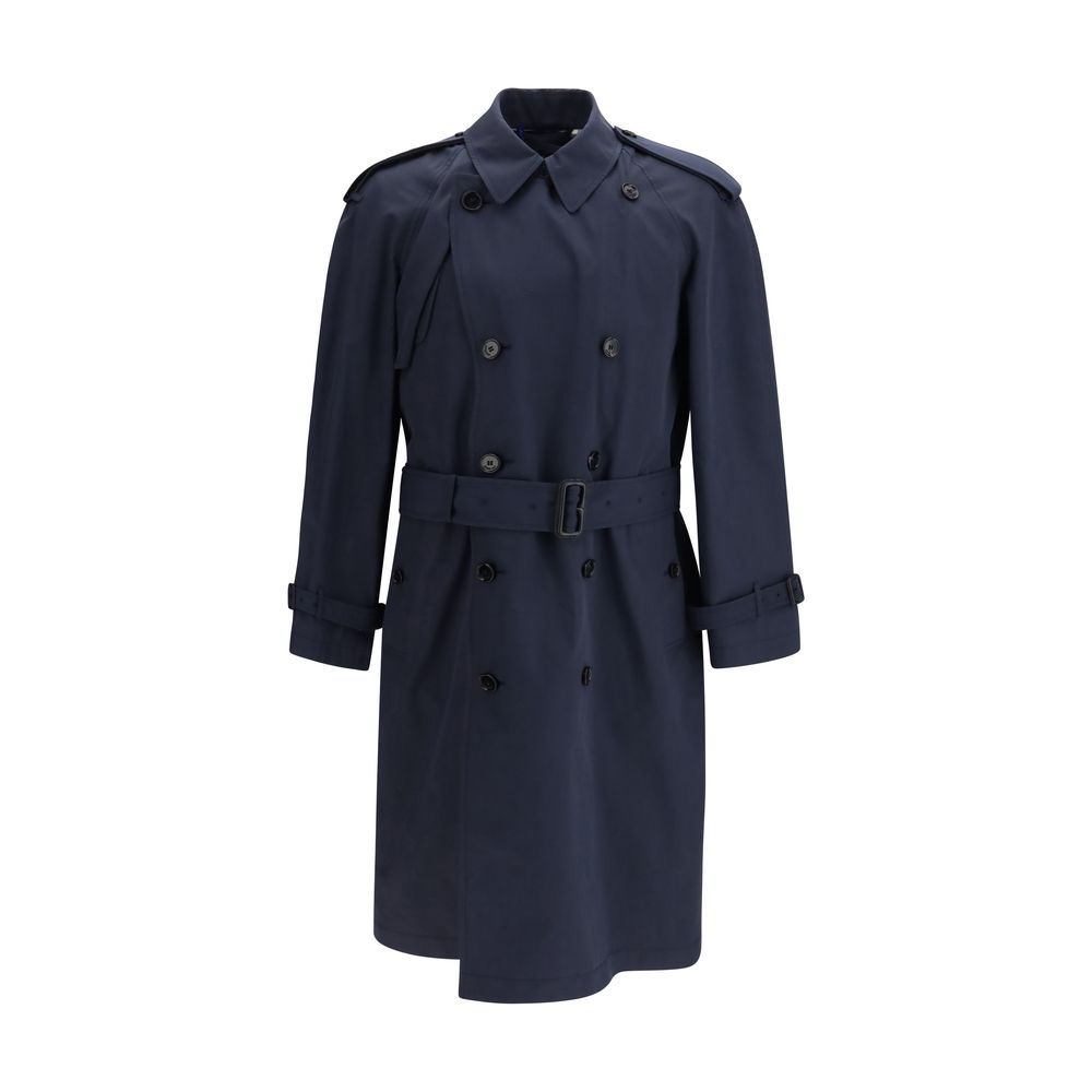 Burberry Blue Polyester Trench Coat | Regal Royce