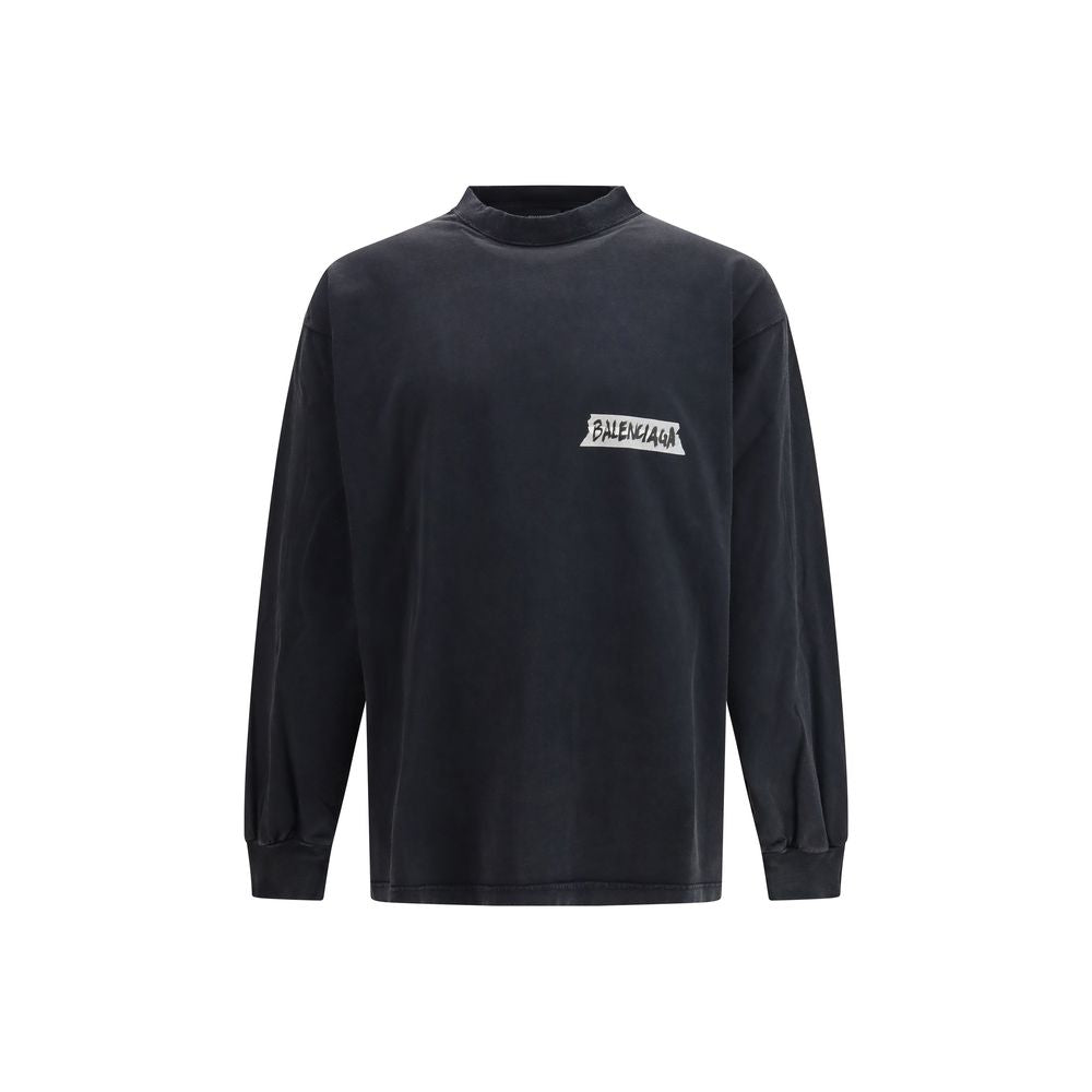 Balenciaga Black Cotton Sweatshirt | Regal Royce