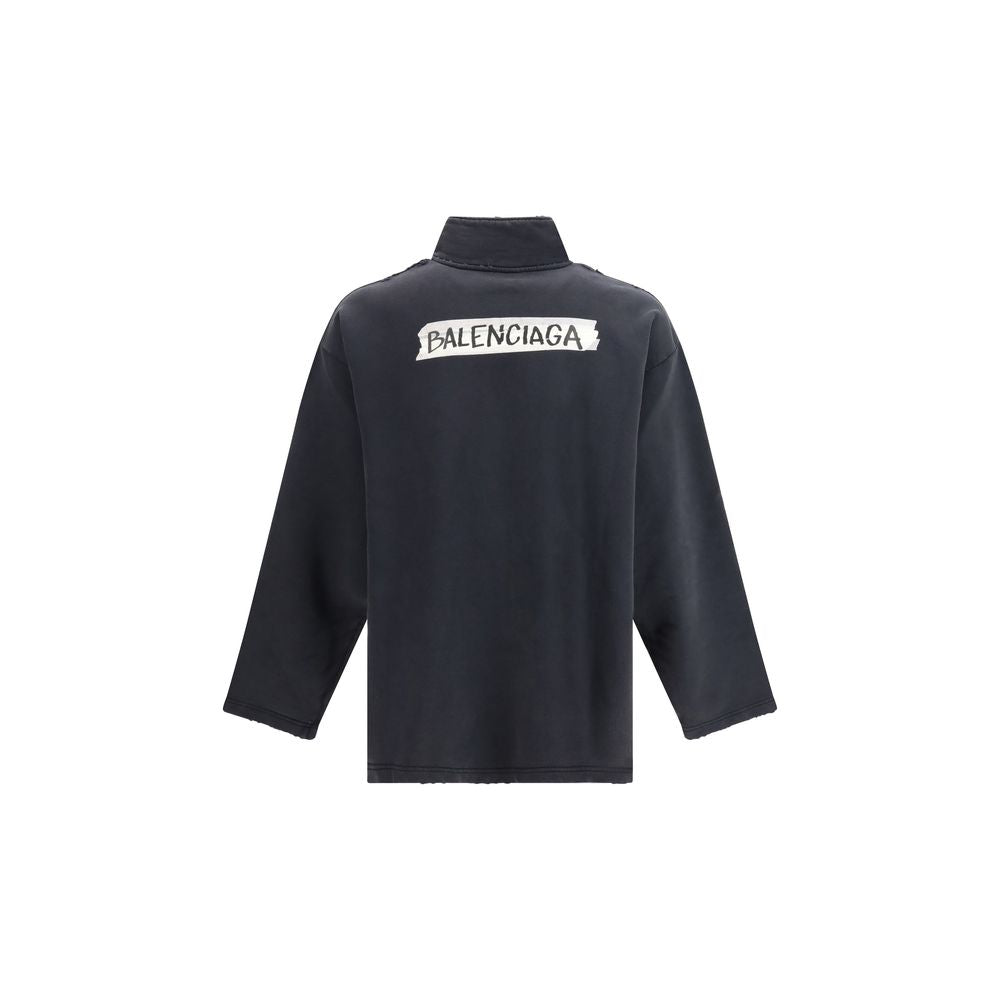 Balenciaga Black Cotton Sweatshirt | Regal Royce