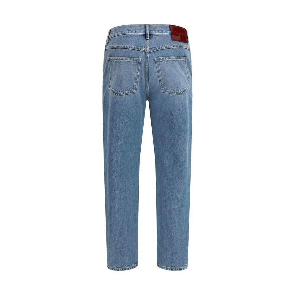 Gucci Light Blue Cotton Slim Fit Jeans | Regal Royce