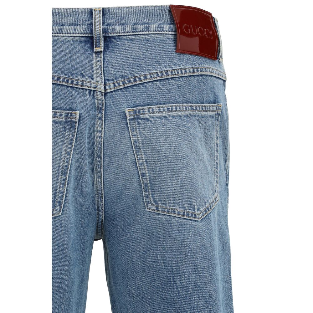 Gucci Light Blue Cotton Slim Fit Jeans | Regal Royce