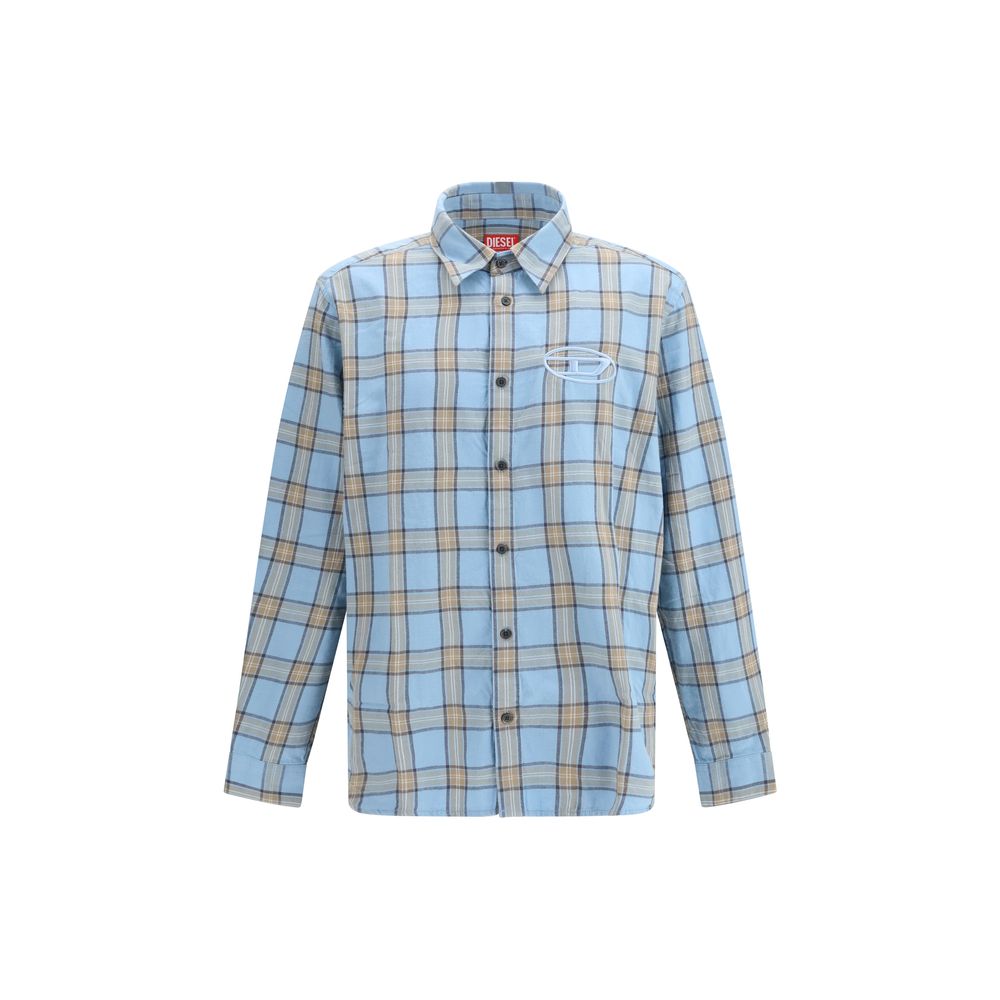 Diesel Light Blue Cotton Pattern Shirt | Regal Royce